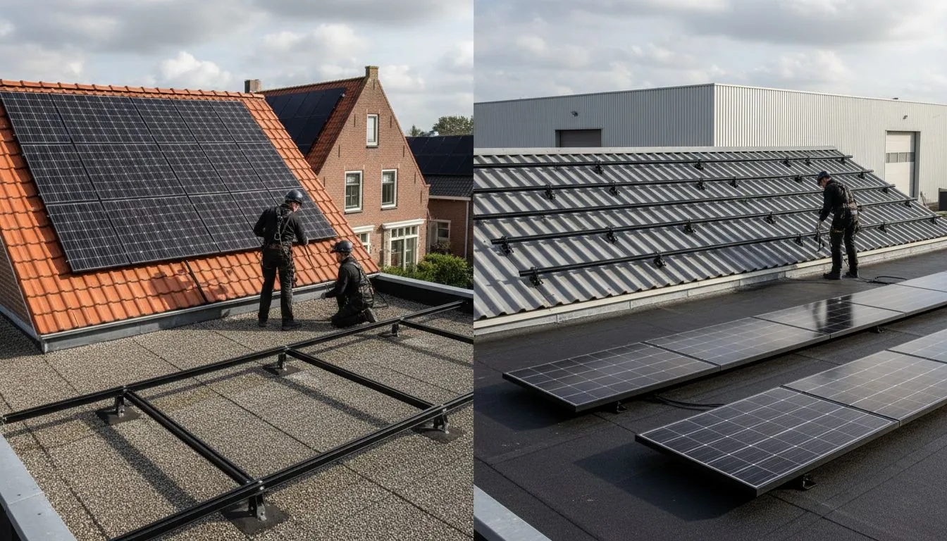 daktypen zonnepanelen installatie