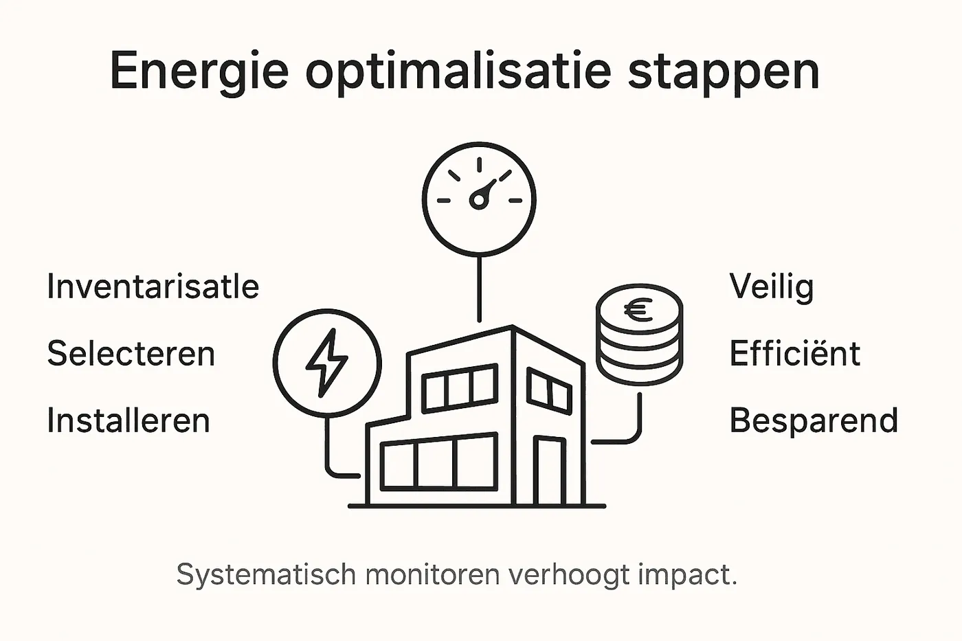 Infographic: stappenplan voor het optimaliseren van energie én de voordelen op een rij