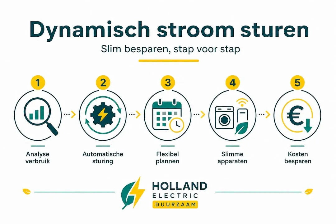 Infographic: stap-voor-stap aan de slag met dynamisch energiemanagement