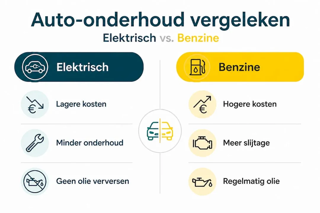 Infographic: Wat zijn de onderhoudskosten van een elektrische auto vergeleken met een benzineauto?