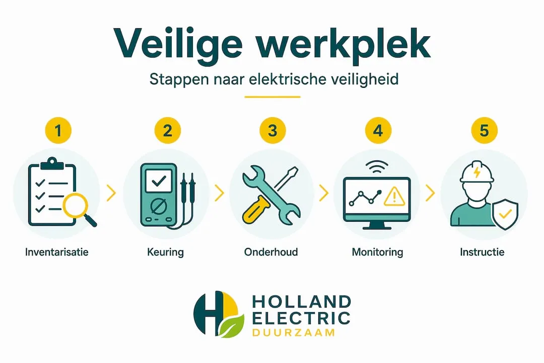 Infographic: 5 praktische stappen voor veilig werken met elektriciteit