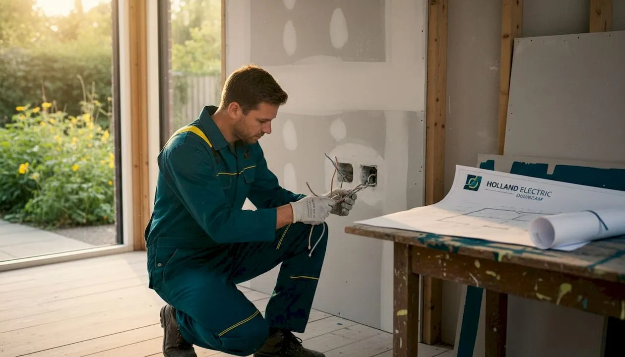 Tijdens de verbouwing zorgt de elektricien voor het vernieuwen van de elektra.