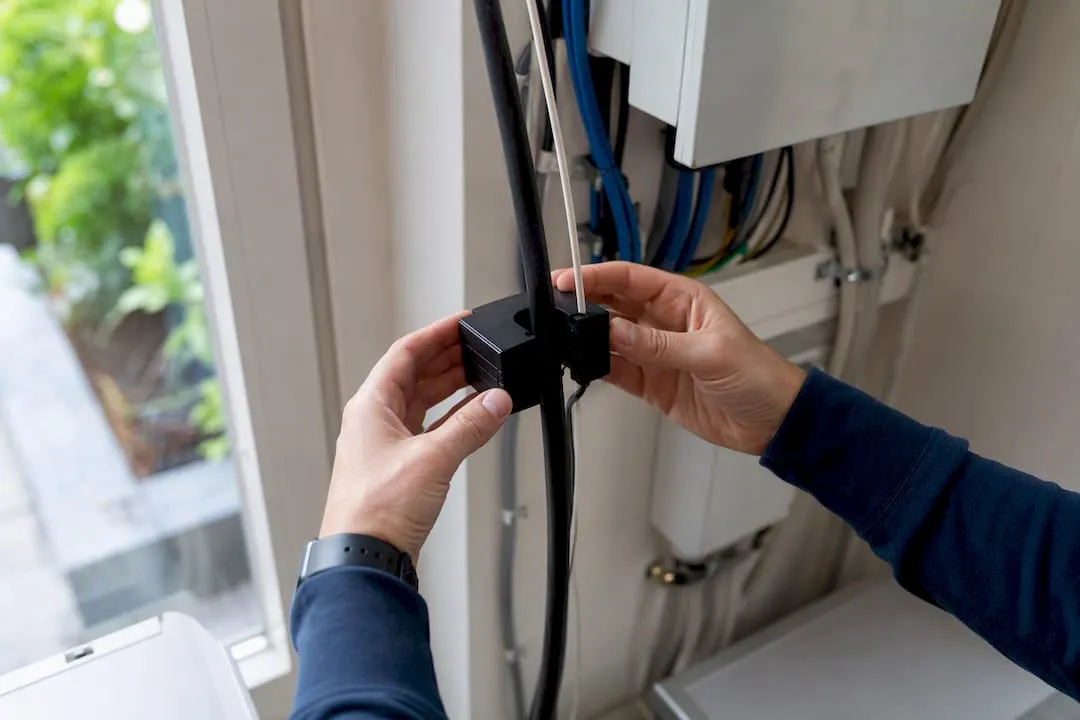 Plaatsen van een splitsbare stroomtransformator om een kabel
