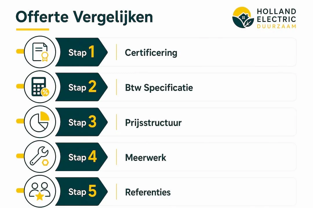 Infographic: zo vergelijk je eenvoudig offertes van elektriciens