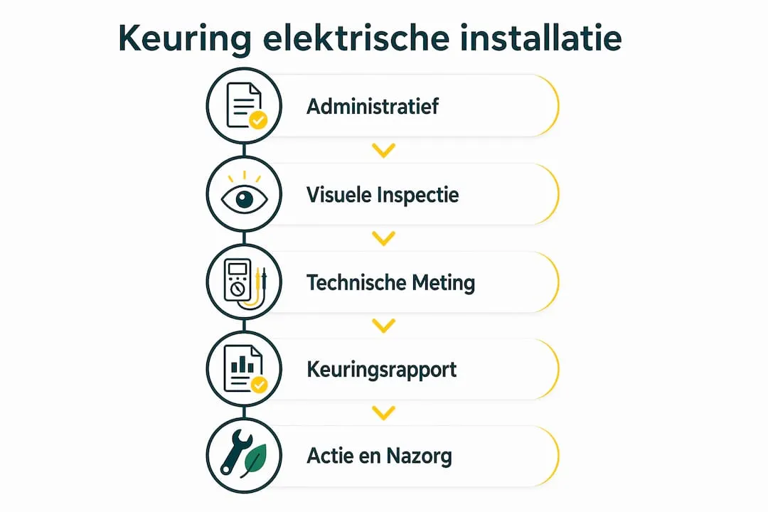 Overzicht: Stappenplan voor het keuren van een elektrische installatie