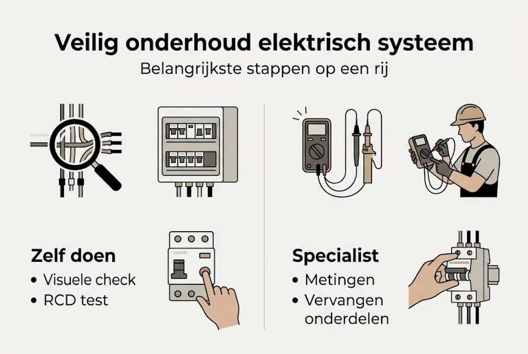 Overzicht: stappenplan voor het onderhoud van het elektrische systeem