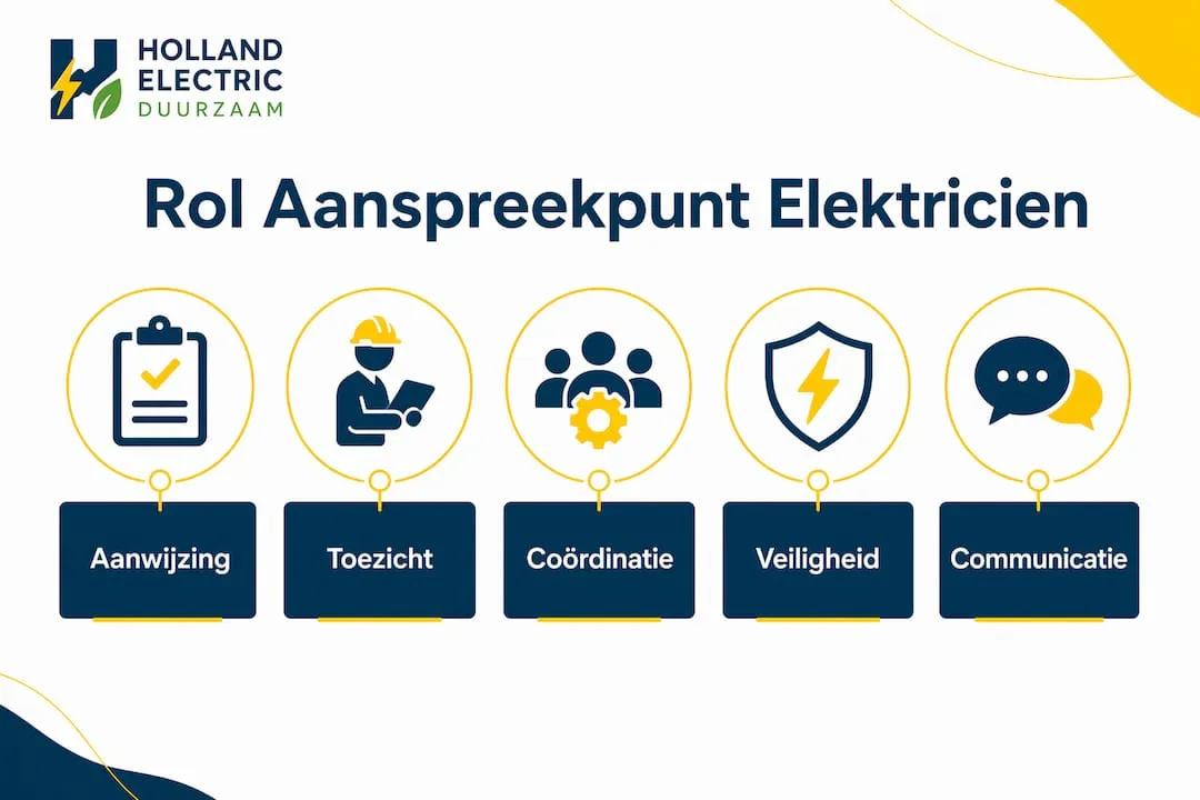 Infographic: wie is jouw contactpersoon bij elektrische werkzaamheden?