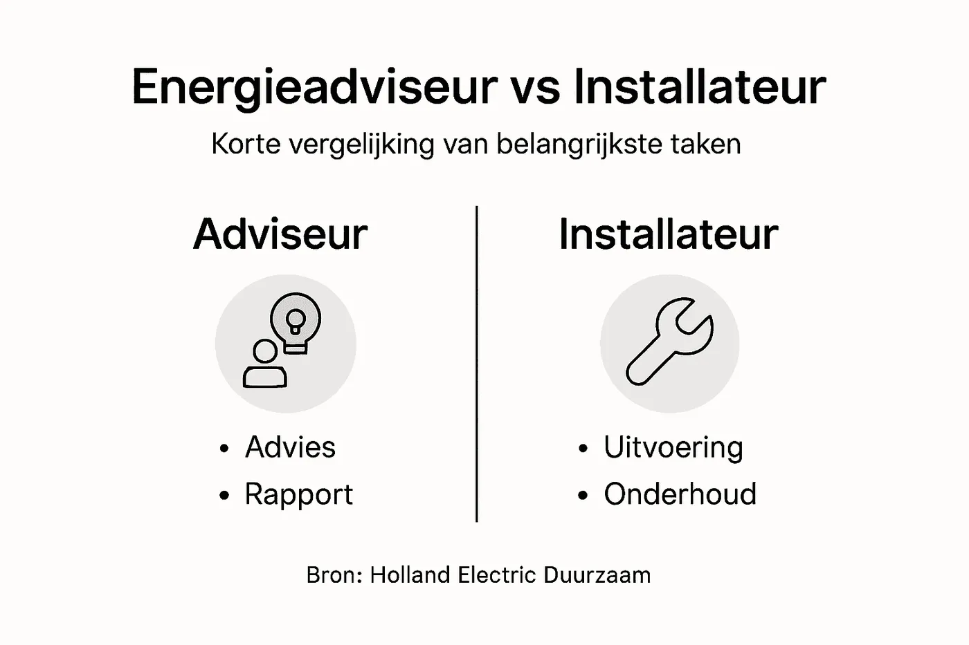 Infographic: het verschil tussen een energieadviseur en een installateur