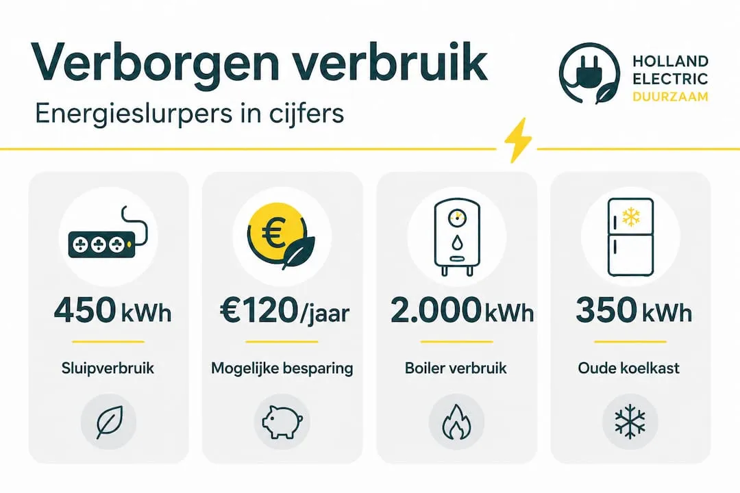 Overzichtelijke infographic: welke apparaten zijn echte stroomvreters en waar zit het verborgen energieverbruik in huis?