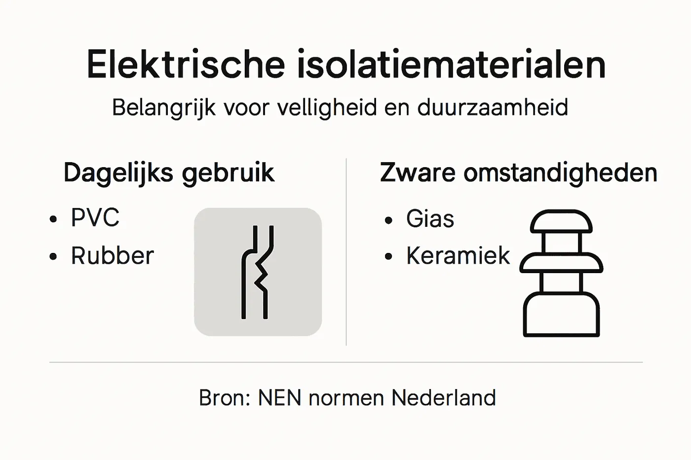 Overzichtelijke infographic: welke isolatiematerialen gebruik je voor elektra?