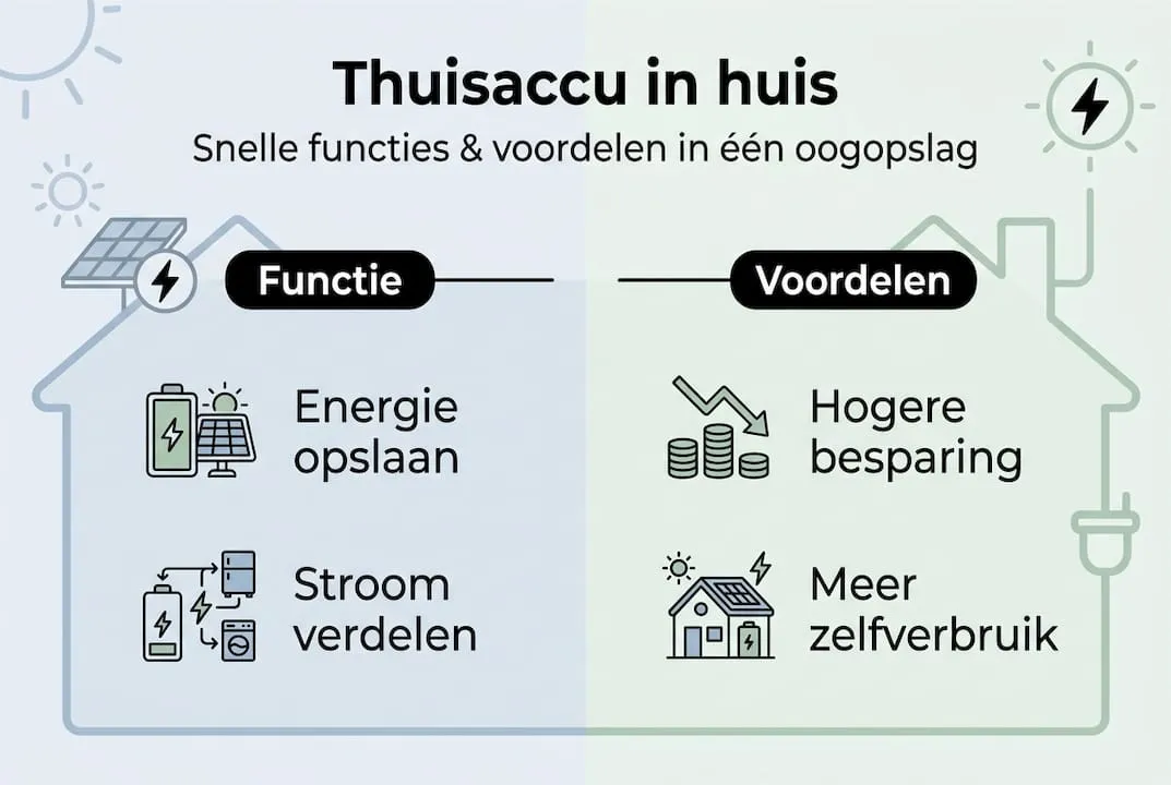 Overzicht: de belangrijkste functies en voordelen van een thuisbatterij in beeld gebracht