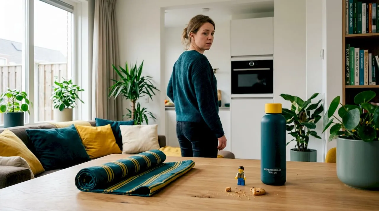 Vrouw staat in de keuken met een oven die het niet meer doet