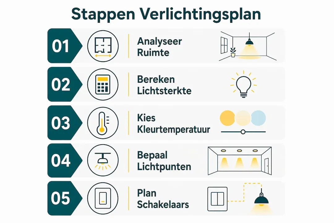 Infographic: Stappenplan voor het maken van een lichtplan