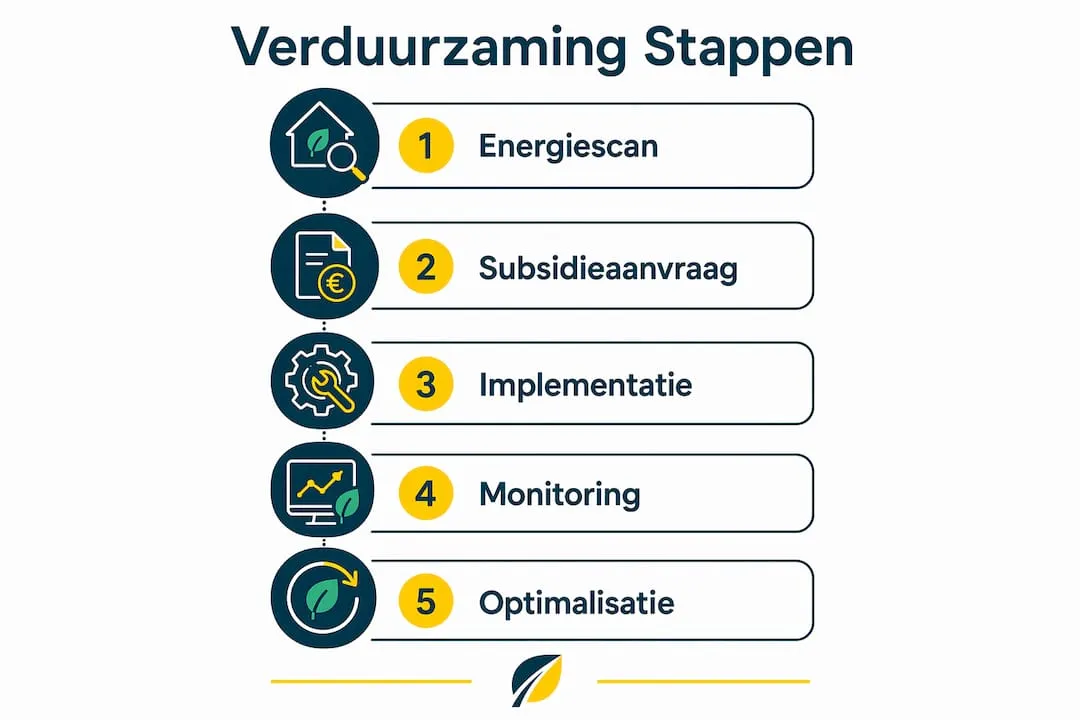 Infographic: in vijf stappen naar een duurzaam subsidieproces