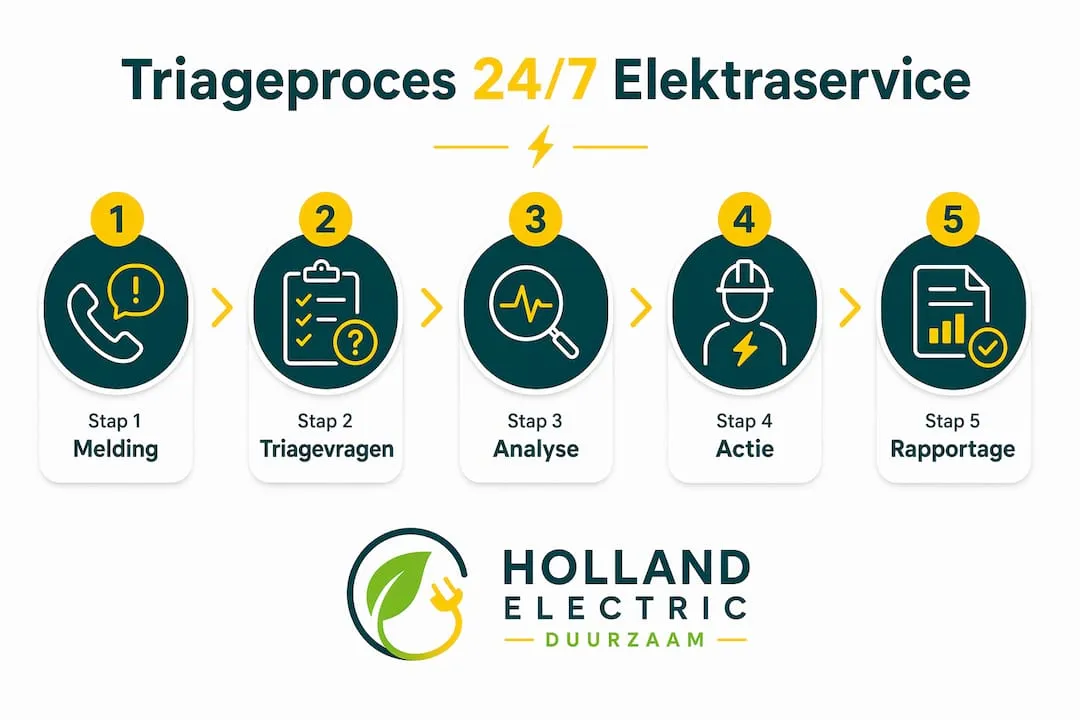 Visuele weergave van het triageproces in vijf overzichtelijke stappen
