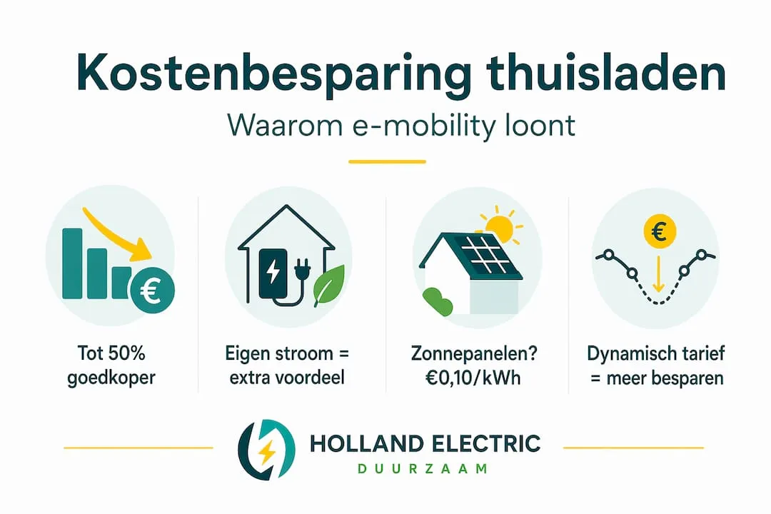 Infographic: Bespaar op laadkosten door thuis je elektrische auto op te laden met eigen zonnepanelen