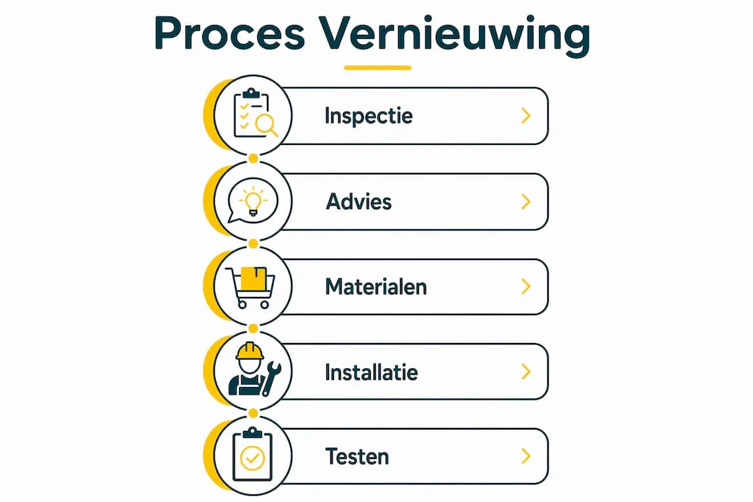 Infographic: stappenplan voor het vervangen van de groepenkast
