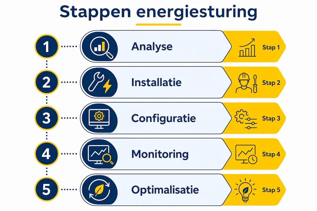Infographic: Stapsgewijs aan de slag met energiemanagement