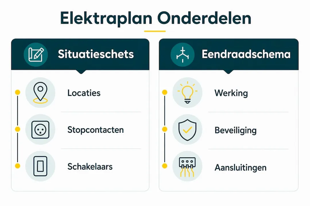 Overzichtelijke infographic met alle onderdelen van het elektraplan in één oogopslag