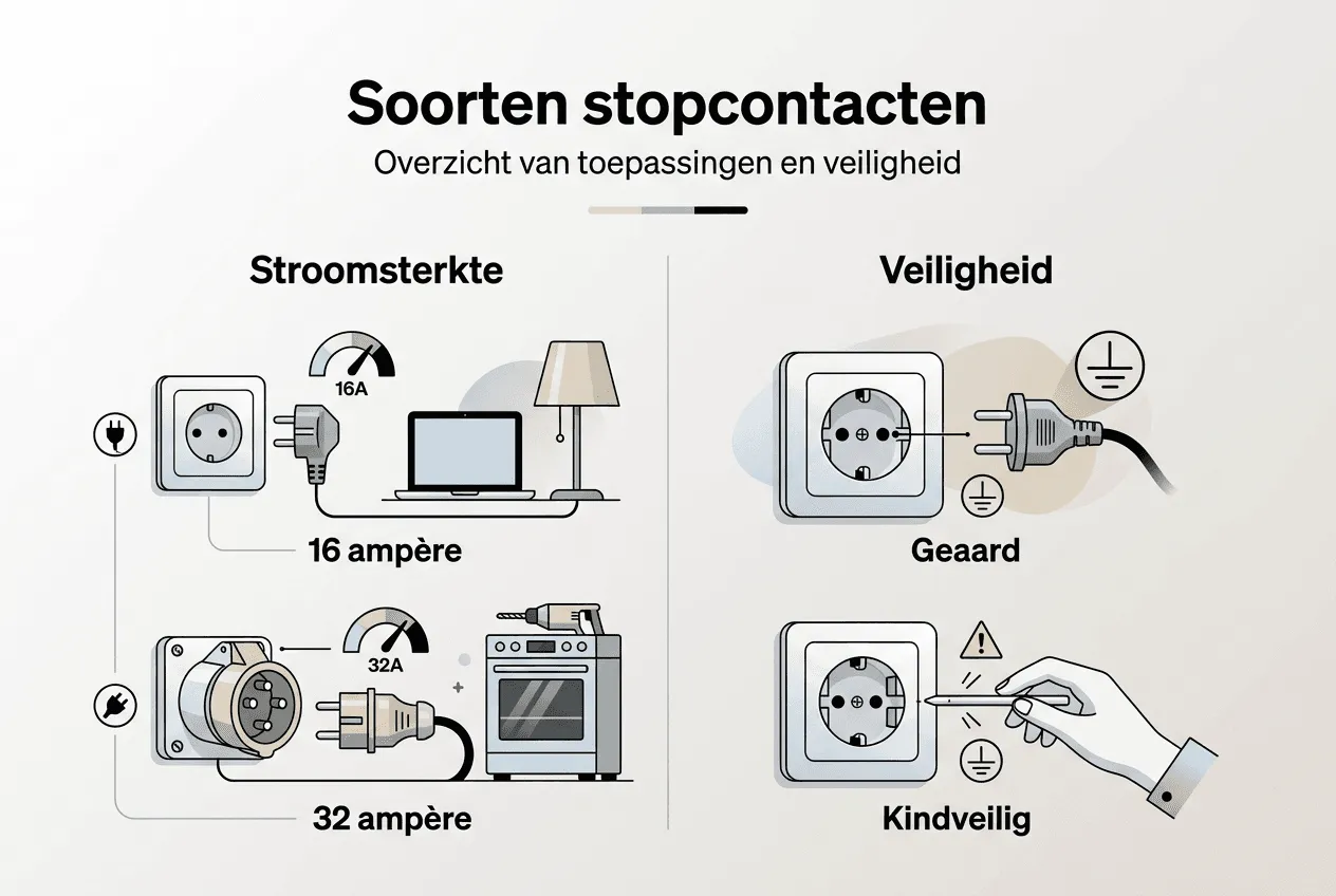 Overzicht van verschillende soorten stopcontacten en hun veiligheidsaspecten