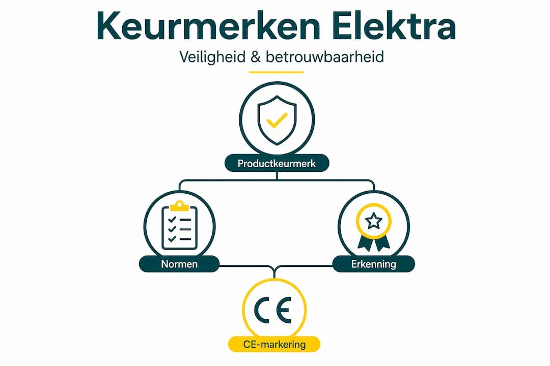 Infographic: overzicht van de belangrijkste keurmerken voor elektrische apparaten
